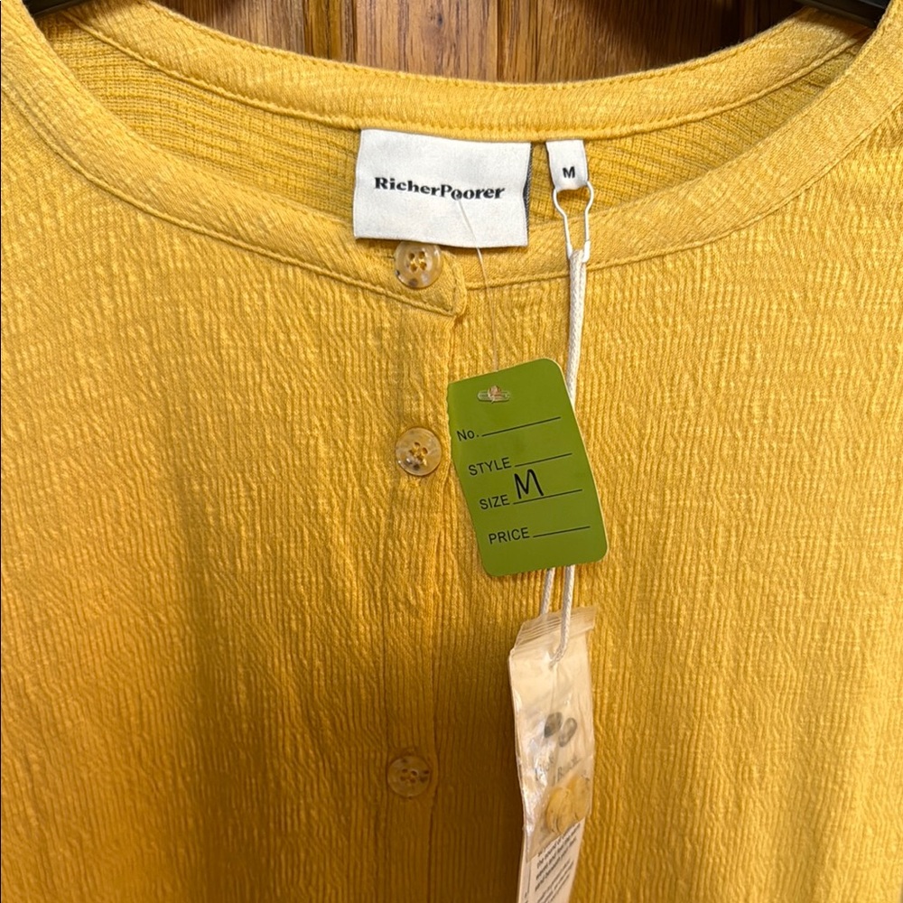 Richer Poorer Yellow Casual Sundress with Bishop Sleeves - Picture 2 of 2
